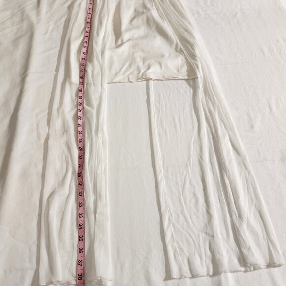 AX Paris Women's White Size10 Sleeveless Chiffon Panel Zip Back Mini Dress Party - Picture 13 of 14